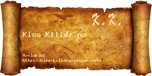 Kiss Kiliána névjegykártya